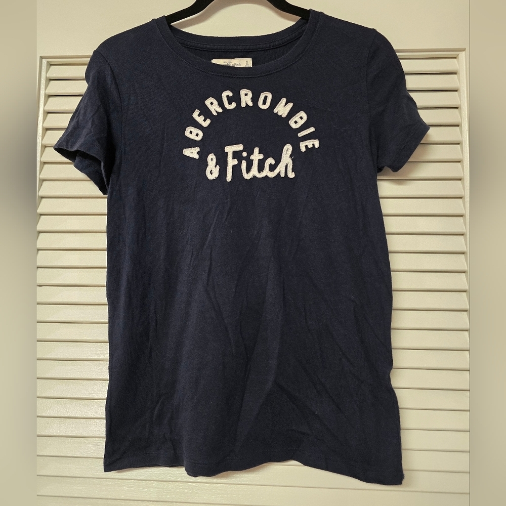 Abercrombie & Fitch - Navy & White Short-Sleeve Top